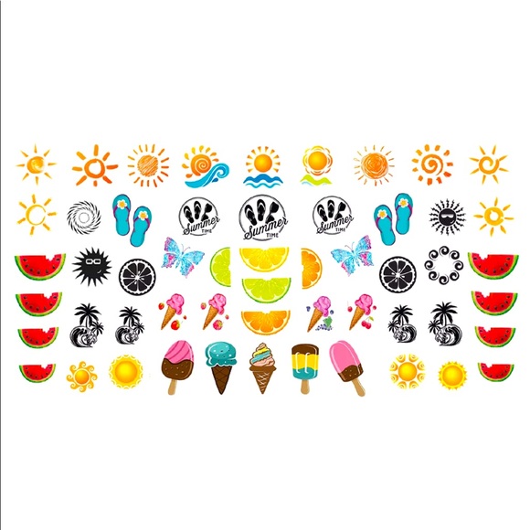💌BO/GO$6 Summer Nail Decals Summer Time Fun - Picture 2 of 4